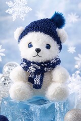 Adorable Polar Bear Plushie Illustration