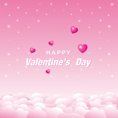 Happy Valentines Day greeting card Romantic background with Heart 