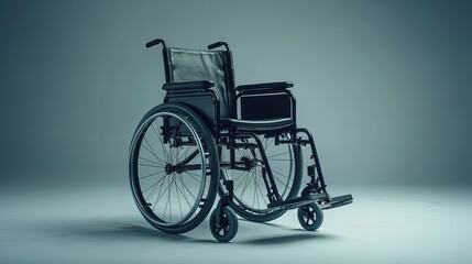 Fototapeta premium a wheelchair. white background. offering clear copy space for branding and promotional use. copy text space.