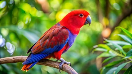 Obraz premium Eclectus Parrot Candid Photos: Vibrant Plumage, Natural Habitat, Wildlife Photography