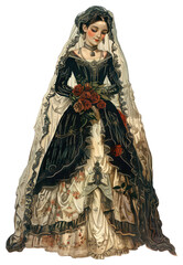 Obraz premium PNG Bride wedding historical victorian.