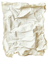 PNG White paper crumpled wrinkled document.