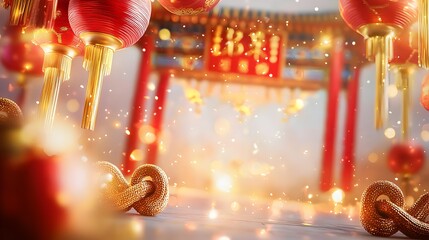 A red and gold background with Chinese characters on it