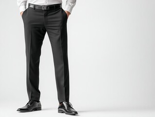 Classic formal trouser mockup on a seamless white studio background, perfect for corporate branding