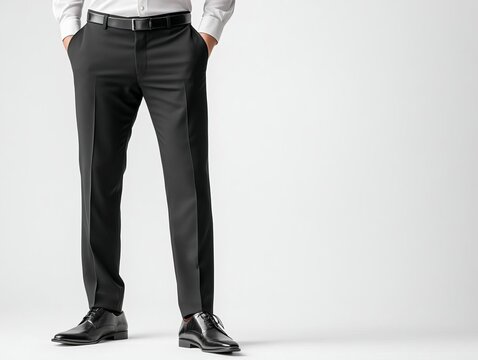 Classic formal trouser mockup on a seamless white studio background, perfect for corporate branding