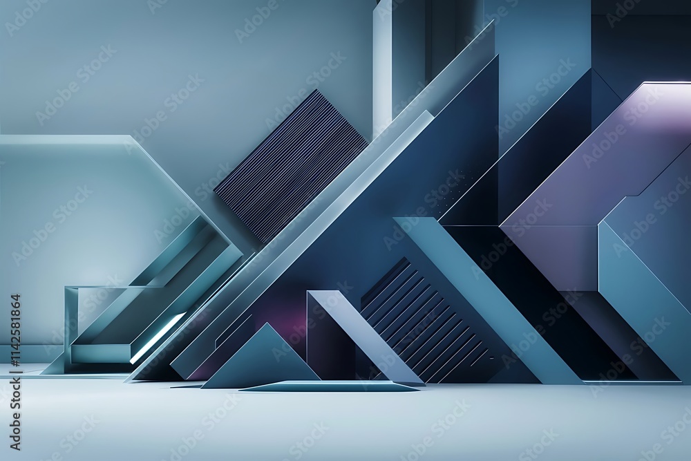 Poster future geometric patterns minimal geometric background