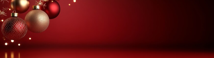 Fototapeta premium Red Christmas Ornament Background 