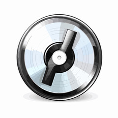 Music CD with Quaver or Eight Note Icon for Musical Design Projects