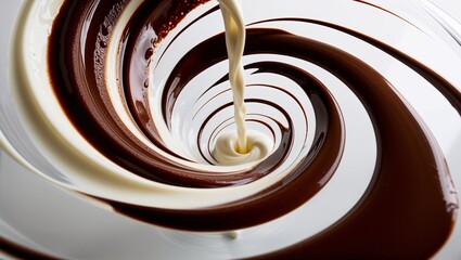 Spiral of milk and chocolate