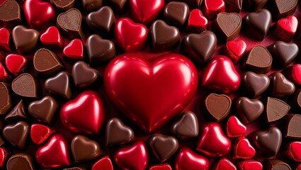 Delicious candies in the form of hearts