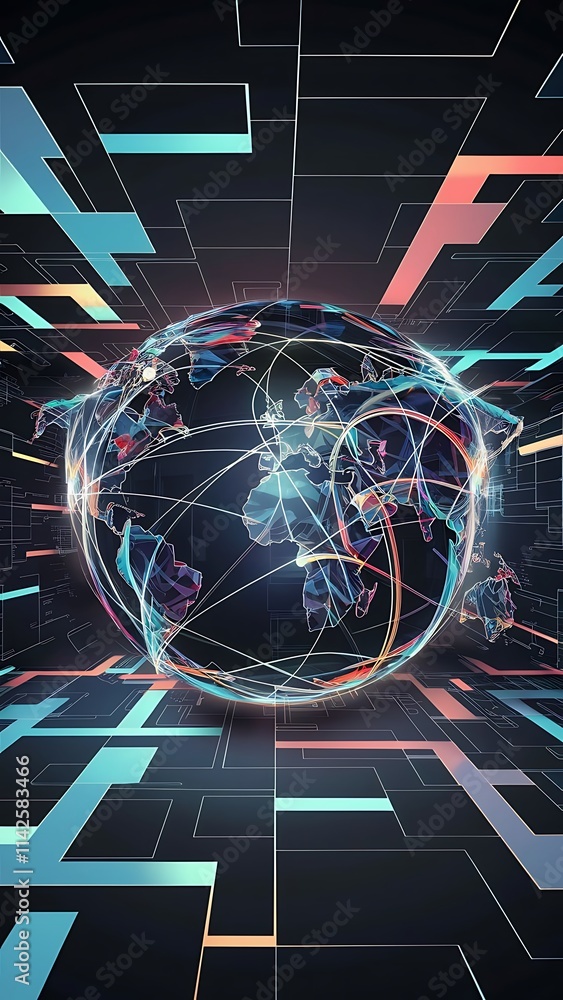 Poster big data visualization background modern futuristic virtual abstract background science network patt