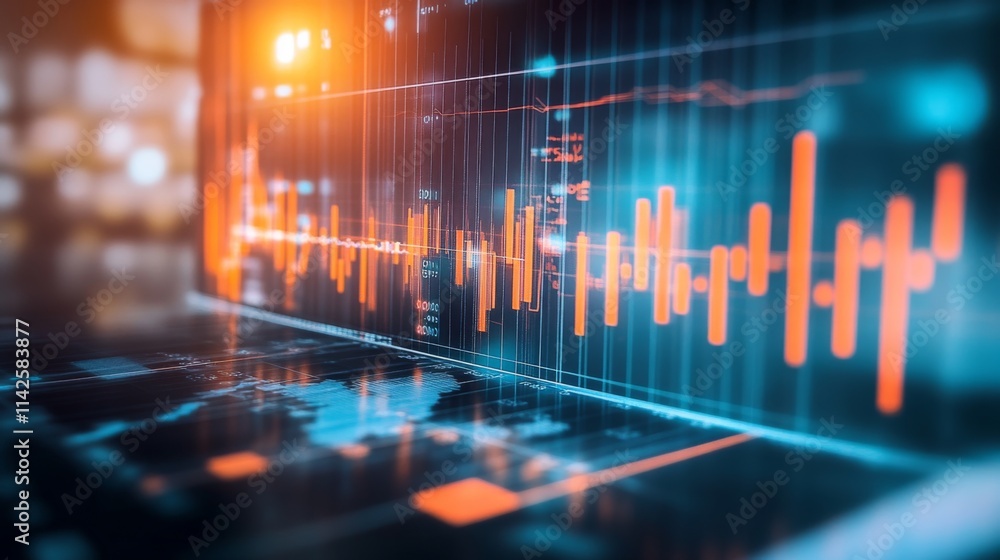 Poster financial data visualization with chart and graph insights