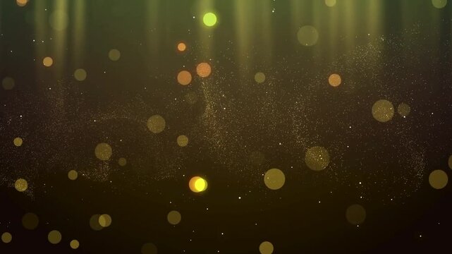 Video showing golden moving light