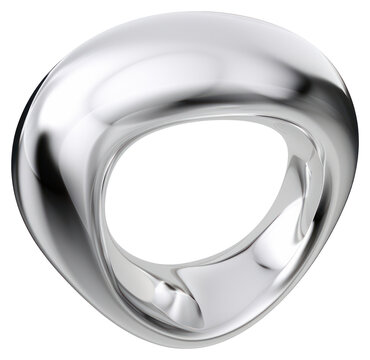 recommend clip art: PNG Y2k chrome ring abstract metallic art.