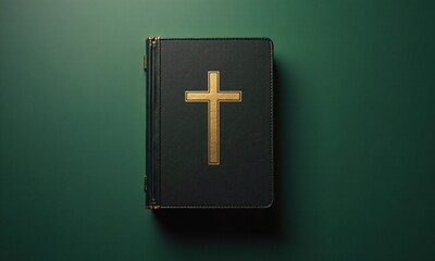 Obraz premium Bible holy book Christian scripture black leather cover