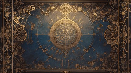 Vintage-inspired ornate frame with rich bronze filigree, featuring intricate patterns and floral accents around the edges of a muted canvas.