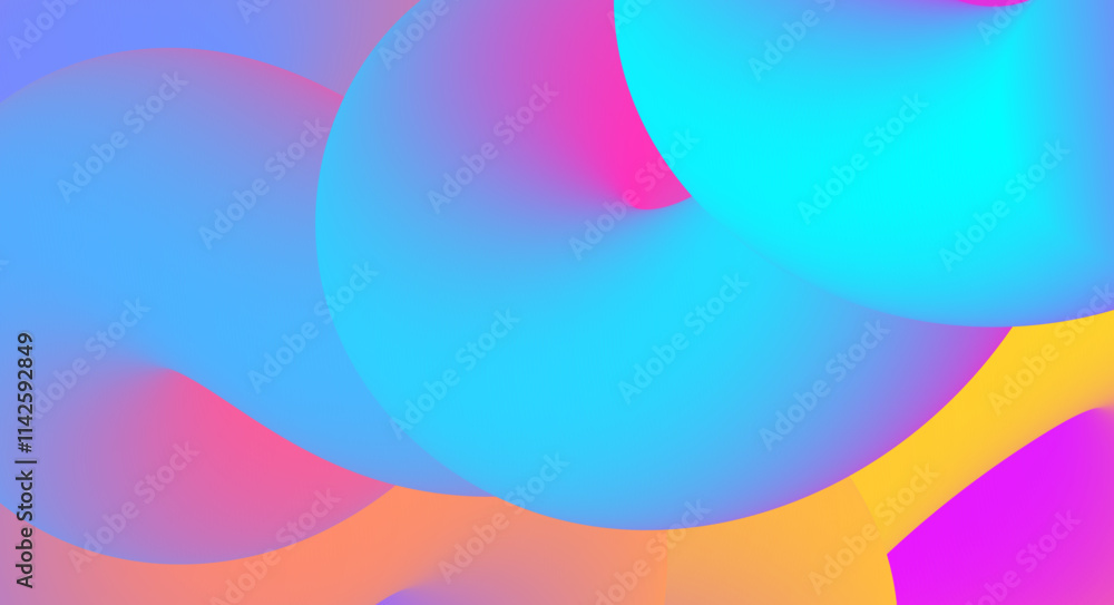 Poster abstract colorful shapes creating vibrant visual flow