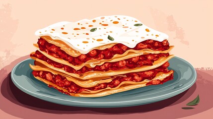 Mouthwatering Layers of Traditional Italian Lasagna on a Plate