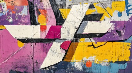 Naklejka premium A dynamic urban art gallery featuring contemporary and abstract works