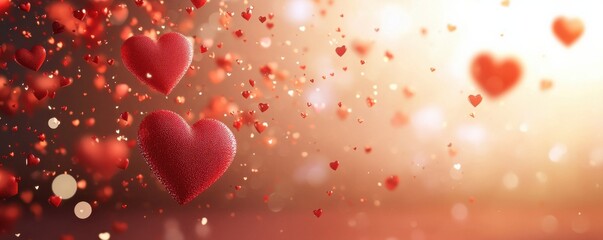 Red heart valentine theme celebration romantic atmosphere love