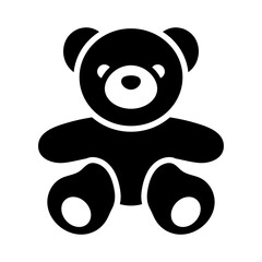 Teddy bear icon. Simple vector plushie bear toy illustration.