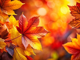 Fototapeta premium Foglie Autumn Leaves Photography, Fall Foliage Background, Nature Scenery, Golden Leaves Image, Leaf Texture, Green Leaves, Red Leaves, Yellow Leaves, Orange Leaves, Brown Leaves, 