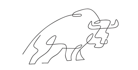 Line art bull