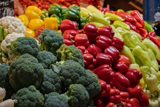 Colorful vegetables at the market stall