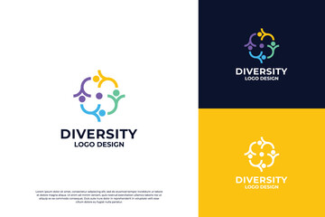 Diversity logo design. Abstract people logo concept