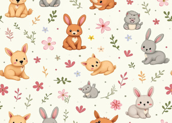 seamless pattern with flowers