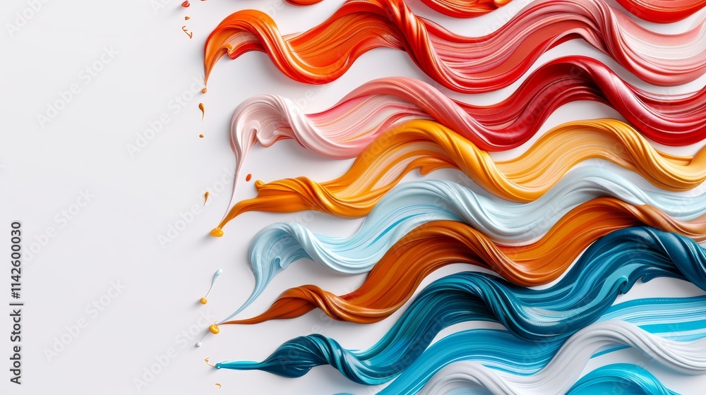 Poster vibrant abstract art with vivid brush strokes created by generative ai techniques