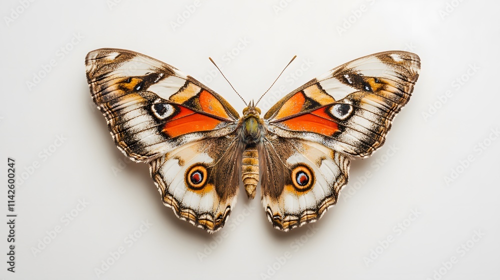 Poster stunning close-up of a colorful butterfly with intricate patterns and vivid orange, black, and white