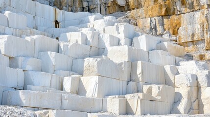Fototapeta premium White Marble Quarry Natural Stone Landscape