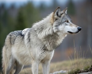 Fototapeta premium Close-Up of a Wolf in Nature