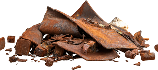 Rusty Metal Scrap Pile Industrial Waste Recycling Corrosion Texture