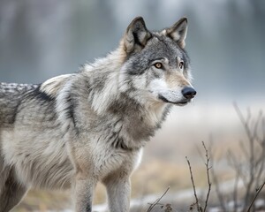 Close-Up of a Wolf in Nature