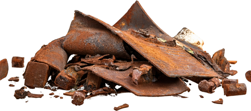 Rusty Metal Scrap Pile Industrial Waste Recycling Corrosion Texture