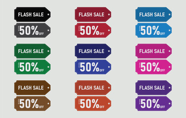 Colorful sales label collection vector art