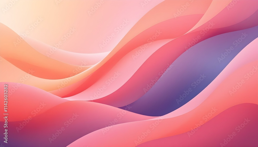 Poster abstract wavy background in orange and dark colors. 3d illustration of bright orange waves. 3d abstr