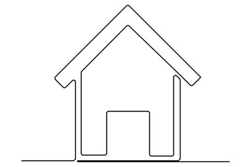 House continuous one line drawing of house icon  Isolated on white background vector illustration
