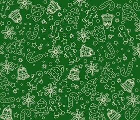 christmas seamless pattern . Patterns for gift paper with a pattern of christmas tree