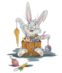 Christmas Rabbit with decorations