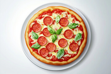 pizza with tomato and basil