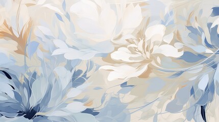 Abstract Floral Painting Pastel Hues, Soft Blooms, Artistic Design
