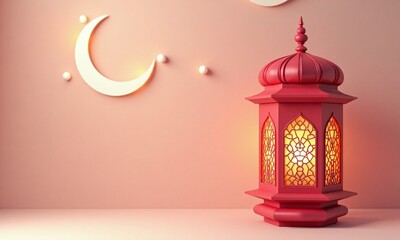 lantern Islamic architecture Ramadan crescent moon soft