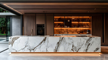 Obraz premium Modern Kitchen Interior Design 3D Illustration