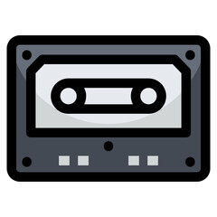 Tape Cassette Icon For Design Element