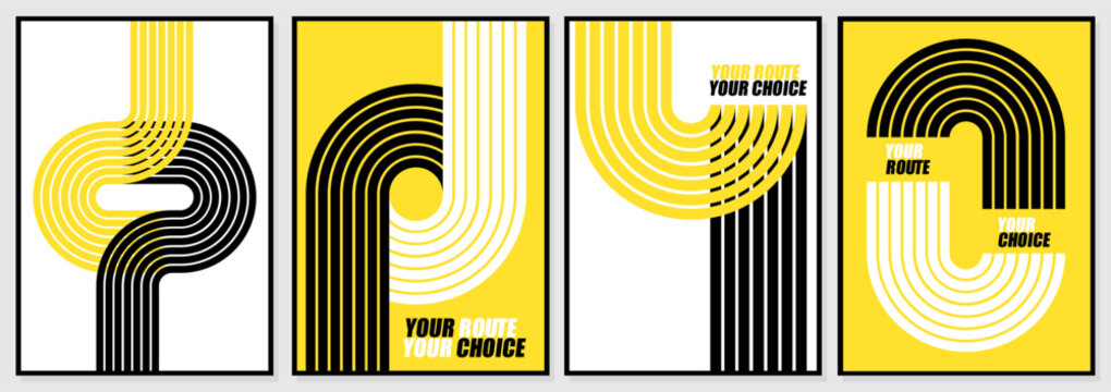 run sport track sports event or championship background. Poster banner line yellow design and abstract running track on stadium. Vector illustration graphic elements for flyer, cover, brochure modern 