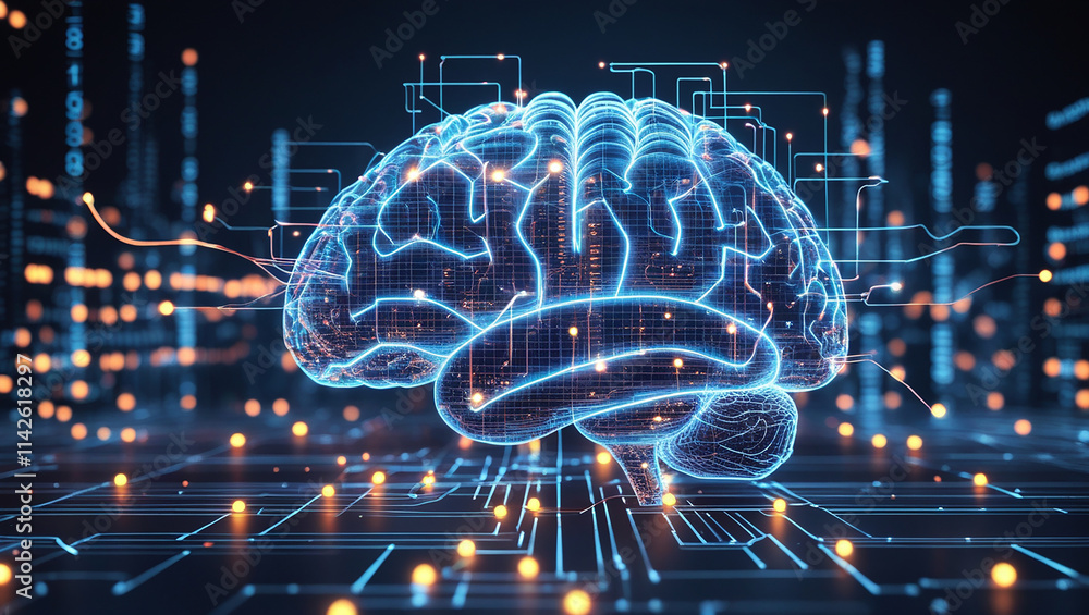 Poster ai learning and evolving in a digital brain – shaping the future of intelligence