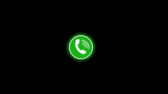 Green phone receiver icon Phone call Smartphone ringing icon symbol dark background. incoming outgoing Accept reject Phone call buttons, Calling Phone Answer Decline Support, Customer Service, Help,